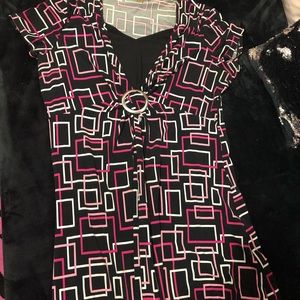 Pink and black dress, sz XL